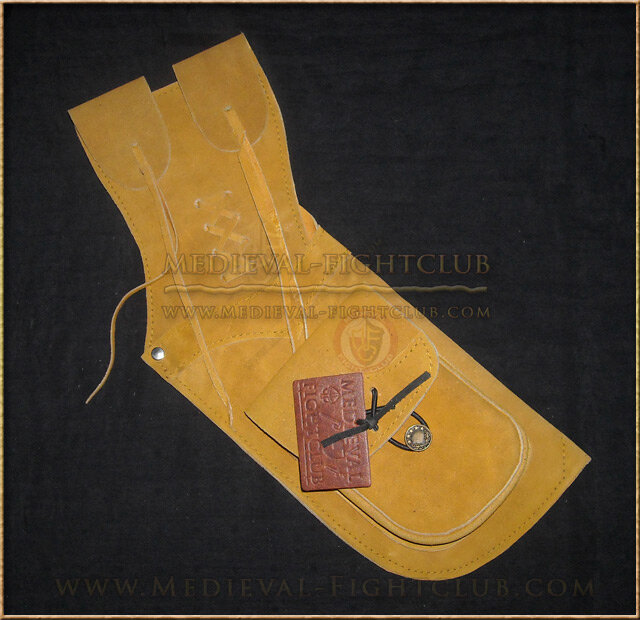 Lightweight Leather Field Quiver - mustard brown